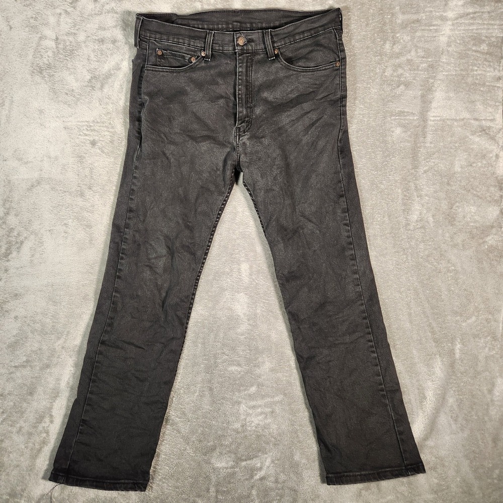 Levi's‎ Mens 505 Jeans Dark Wash Black Straight Leg 36X29